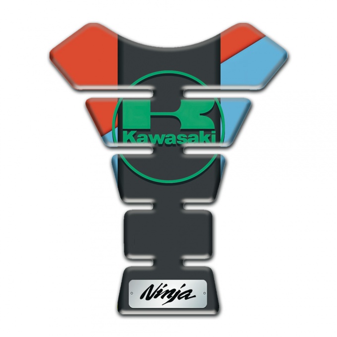 Kawasaki Tank Pad Motorbike Sky Blue and Red Base Style 