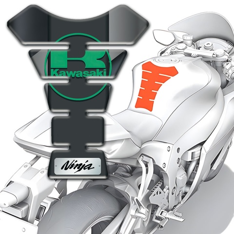 Kawasaki Tank Protector Gray Diagonal Tape Design 