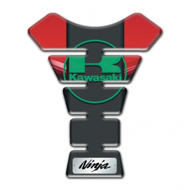 Kawasaki Tank Guard Pads Red Black Background and Green Logo Design 
