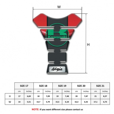 Kawasaki Tank Guard Pads Red Black Background and Green Logo Design 