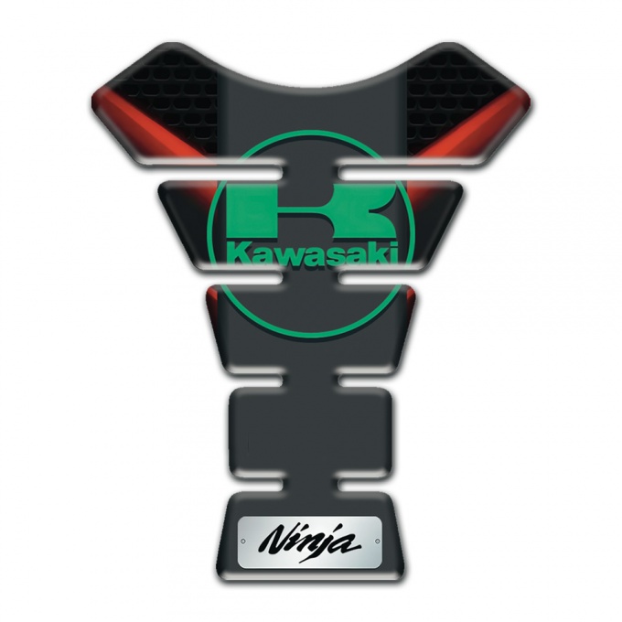 Kawasaki Tank Protector Red Lights base Green Logo 