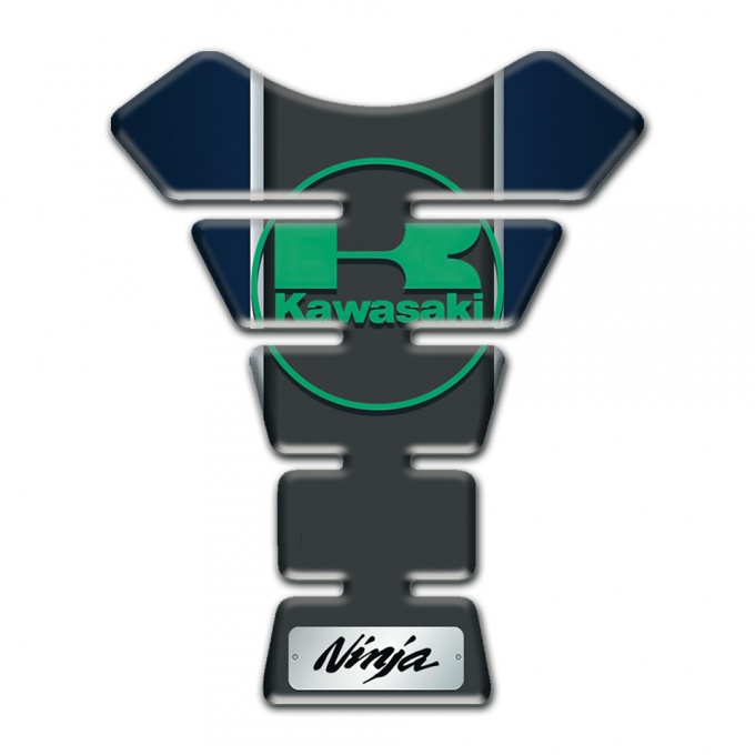 Kawasaki  Tank Guard Pads Blue Base Ninja Style 