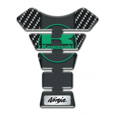 Kawasaki Tank Pad Motorbike carbon Design Green Logo