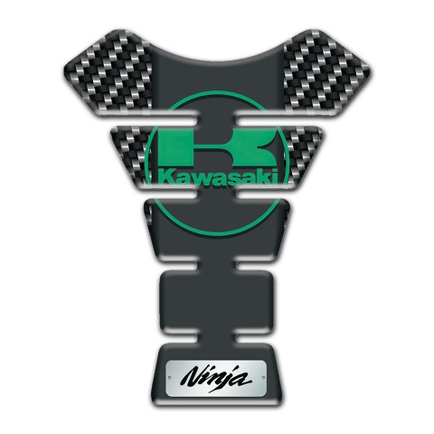 Kawasaki Tank Pad Motorbike carbon Design Green Logo