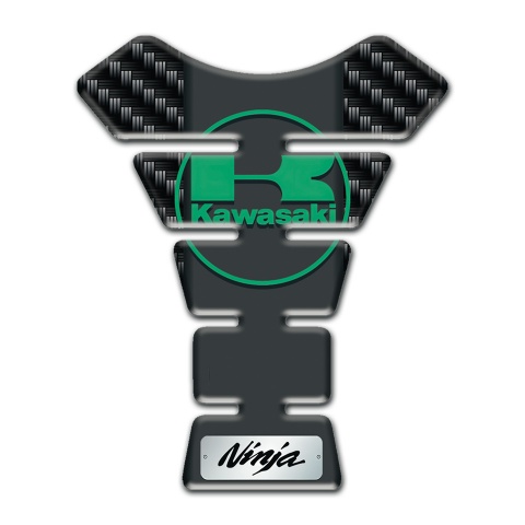 Kawasaki Tank Protector dark carbon Design green logo Style 