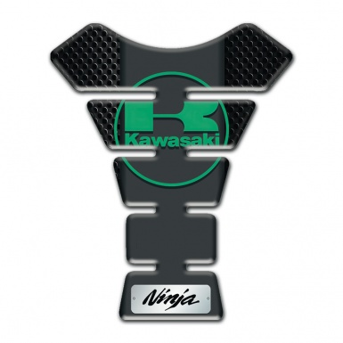 Kawasaki Tank Guard Pads Black Flakes Design Green Logo 