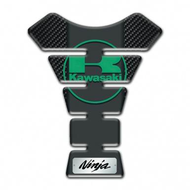 Kawasaki Tank Fuse Design Black carbon and Green logo Style 