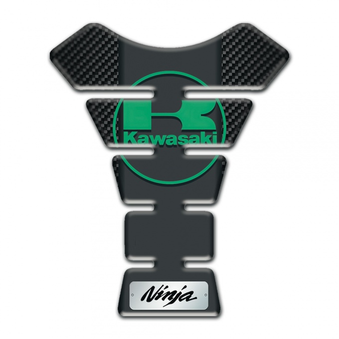 Kawasaki Tank Fuse Design Black carbon and Green logo Style 