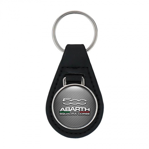 Fiat Abarth 500 Squadra Corse Keychain Leather Carbon Edition