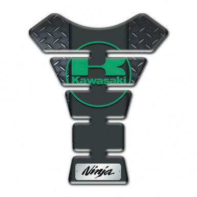 Kawasaki Tank Pad Motorbike Rough Effect Base Green logo 