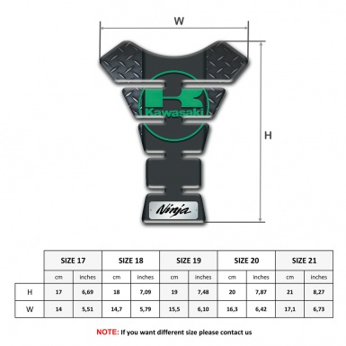 Kawasaki Tank Pad Motorbike Rough Effect Base Green logo 
