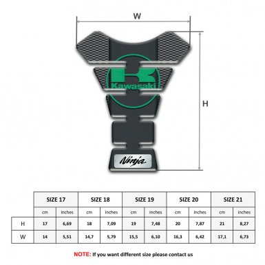 Kawasaki Tank Protector dark Gray Base Green Logo 
