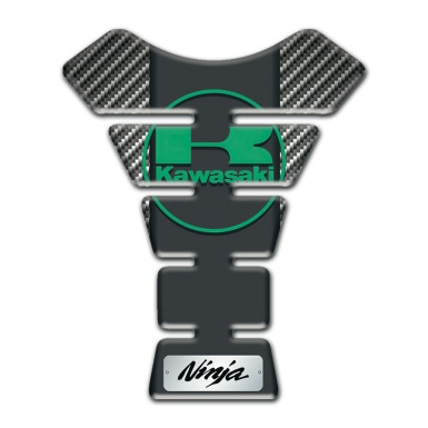 Kawasaki Tank Pad Protector Classic carbon Style Green Logo 