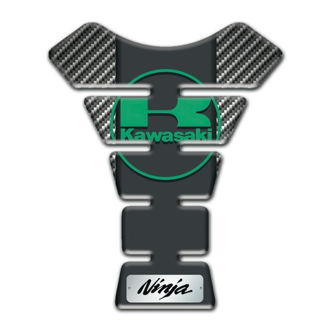 Kawasaki Tank Pad Protector Classic carbon Style Green Logo 