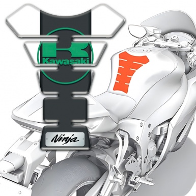 Kawasaki Tank Fuse White Base with Black central panel 