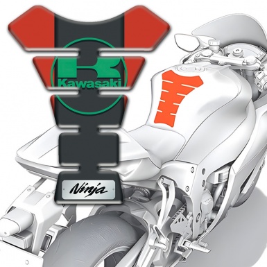 Kawasaki Tank Protector Red Base Green logo 