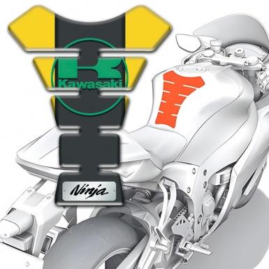 Kawasaki Tank Guard Pads Yelleo Base Green Logo Style 