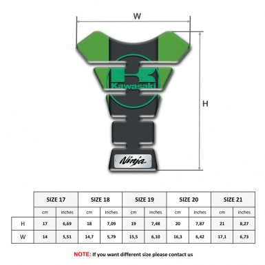 Kawasaki  Tank Pad Protector Green Base Ninja edition