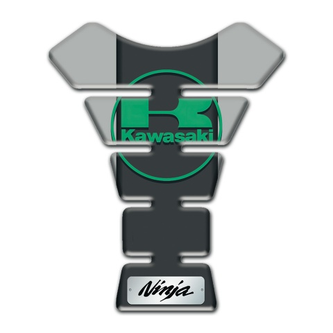 Kawasaki Tank Pad Motorbike Gray Base Green Logo 