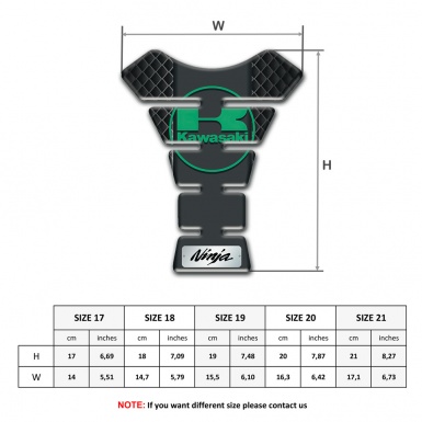 Kawasaki Tank Fuse Dark Mesh Base Design Green Logo 