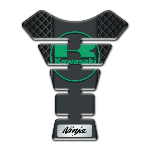 Kawasaki Tank Fuse Dark Mesh Base Design Green Logo 