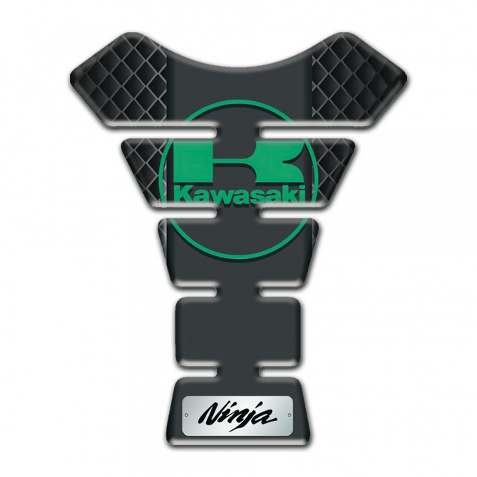 Kawasaki Tank Fuse Dark Mesh Base Design Green Logo 