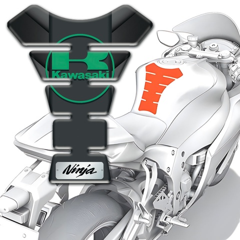 Kawasaki Tank Protector Ninja Edition Green Logo Design 