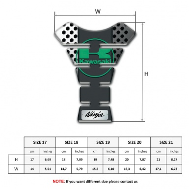 Kawasaki Tank Guard Pads Perforated Metal Effect Green Logo