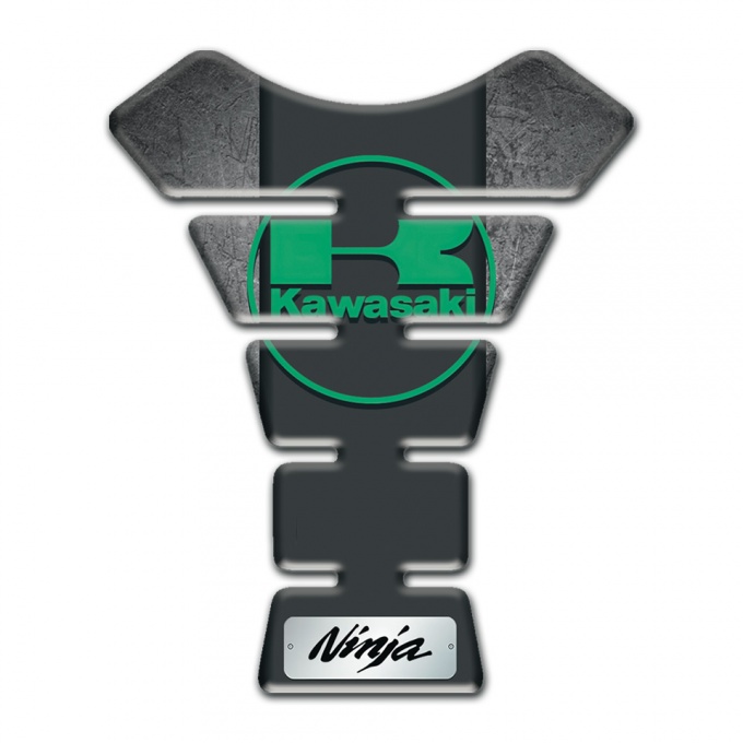 Kawasaki Tank Guard Pads Scratched Plate Green Logo 
