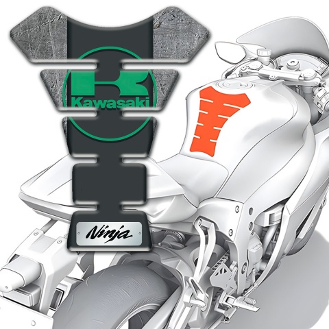 Kawasaki Tank Pad Protector Stone Effect Base Green Logo 