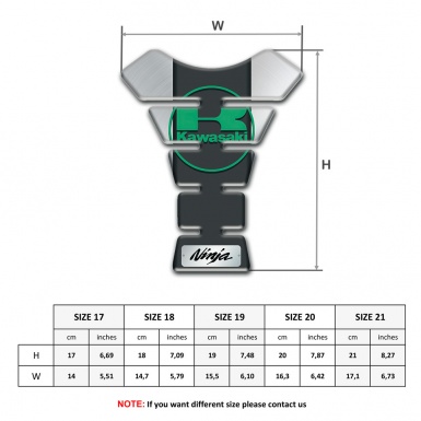 Kawasaki Tank Guard Pads Silver base Green logo style 