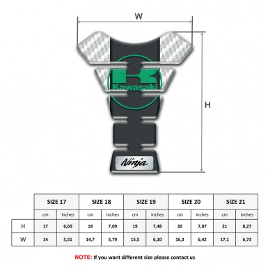 Kawasaki Tank Pad Motorbike White Carnon Background Green Logo Style 