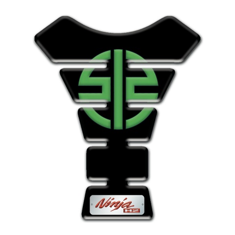 Kawasaki Tank Guard Pads Black Print Green Symbol Logo 