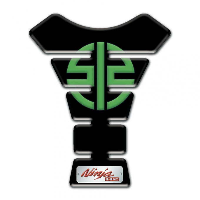 Kawasaki Tank Guard Pads Black Print Green Symbol Logo 