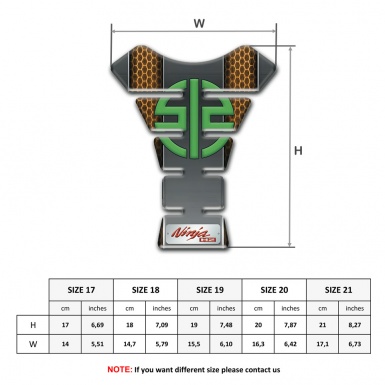 Kawasaki Tank Protector Copper Motive base Green Symbol Logo 