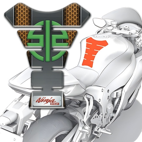 Kawasaki Tank Protector Copper Motive base Green Symbol Logo 