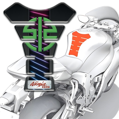 Kawasaki Tank Pad Protector Neon Lines Design Ninja Edition 