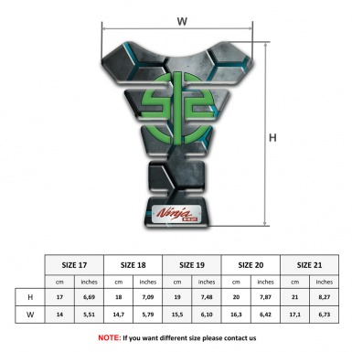 Kawasaki Tank Protector Gray Hexagons Edition Green Logo 