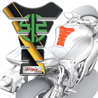 Kawasaki  Tank Guard Pads Diagonal yellow Tape Style 