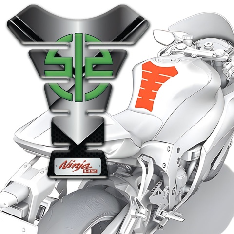 Kawasaki Tank Pad Protector Metal erffect Style 
