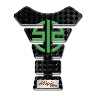 Kawasaki Tank Fuse Perforated Black Base Green Logo 