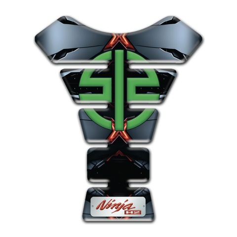 Kawasaki Tank Fuse Torn Base Effect Green Symbol Logo 