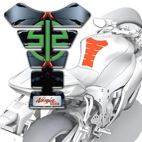 Kawasaki Tank Fuse Torn Base Effect Green Symbol Logo 