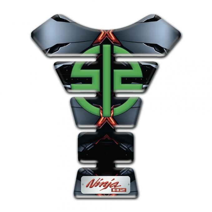 Kawasaki Tank Fuse Torn Base Effect Green Symbol Logo 