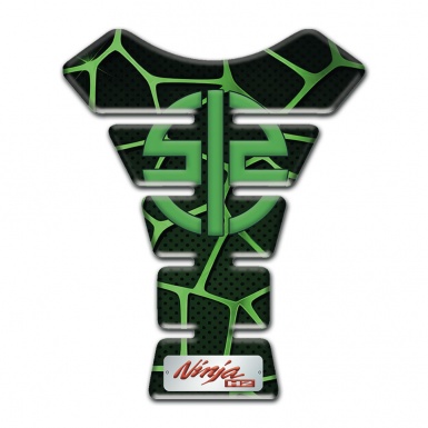 Kawasaki Tank Pad Motorbike Black Base with Green Patterns Type 