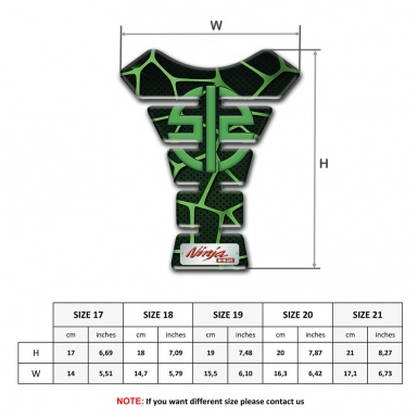 Kawasaki Tank Pad Motorbike Black Base with Green Patterns Type 