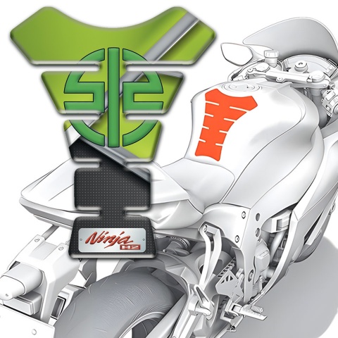 Kawasaki Tank Pad Protector Green Motive Style 