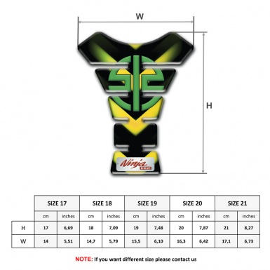 Kawasaki Tank Pad Protector Green Yerrllow Lights Design and Stylish Logo 