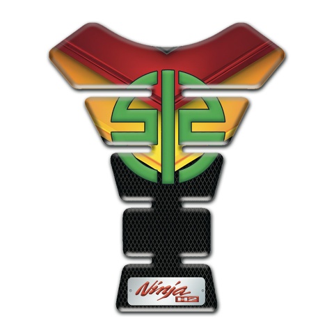 Kawasaki Tank Protector Red Yellow Motive and Stylish Green logo 
