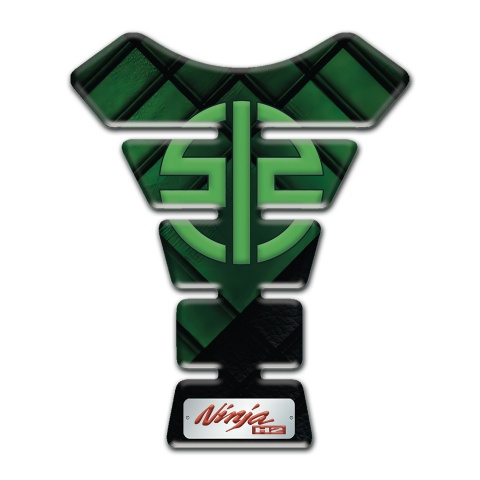Kawasaki Tank Guard Pads Dark Green Parts Base Stylish Logo 